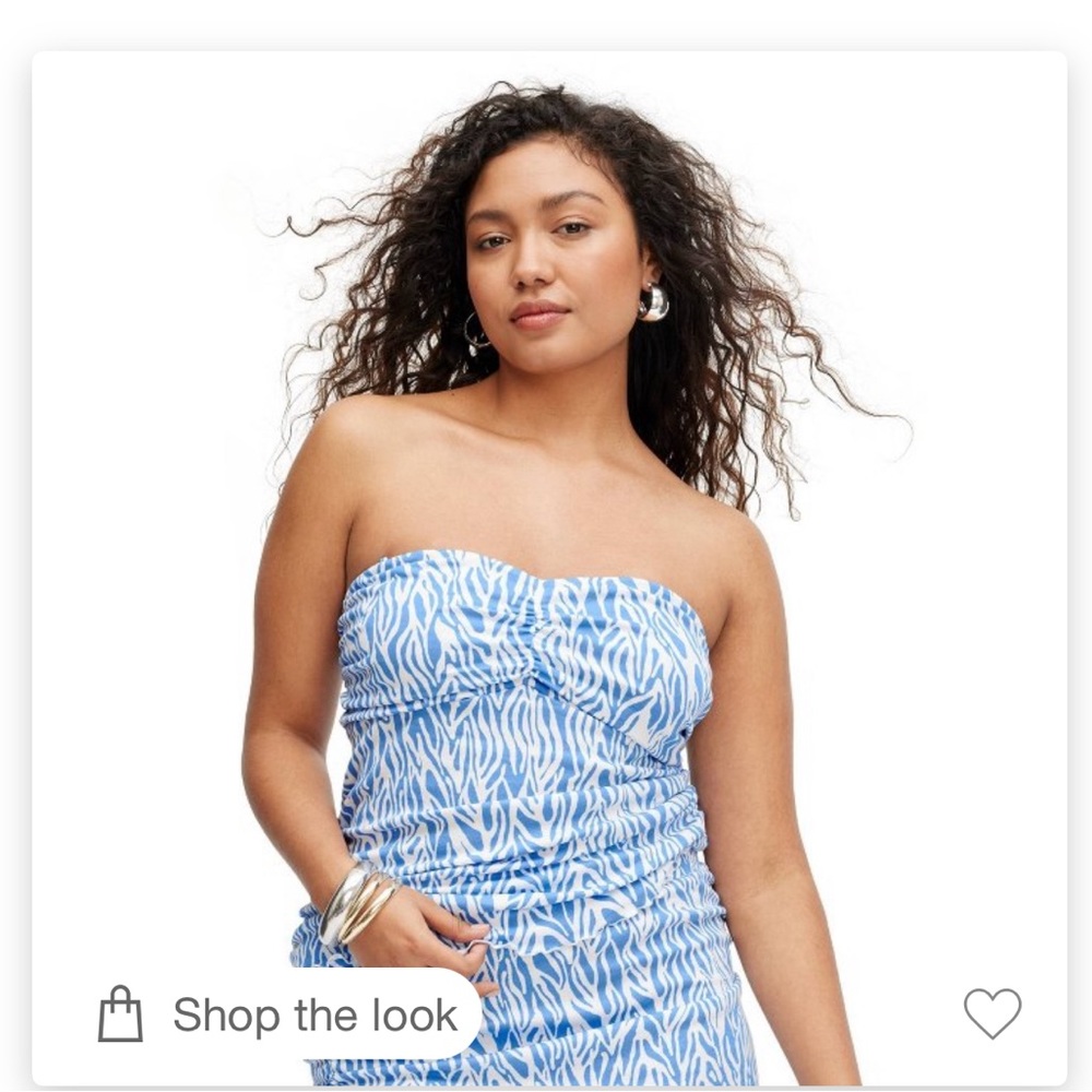 DVF for Target Women's Sea Twig Blue Tube Top - XL, Brand New